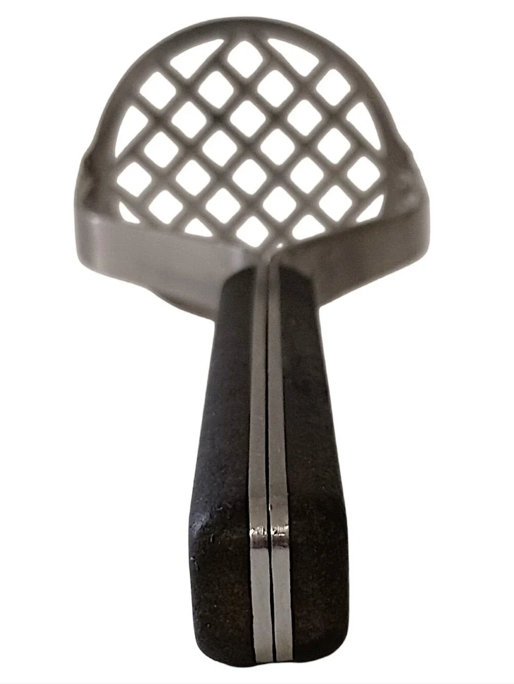 Vintage Flint Arrow Potato Masher Stainless Steel Black Handle USA Kitchen Tool